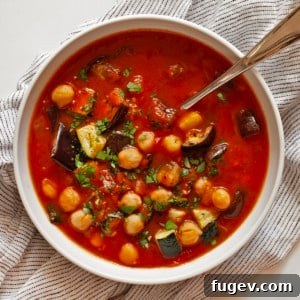 Bowl of eggplant stew.