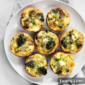 Mini Roasted Broccoli Onion Frittatas
