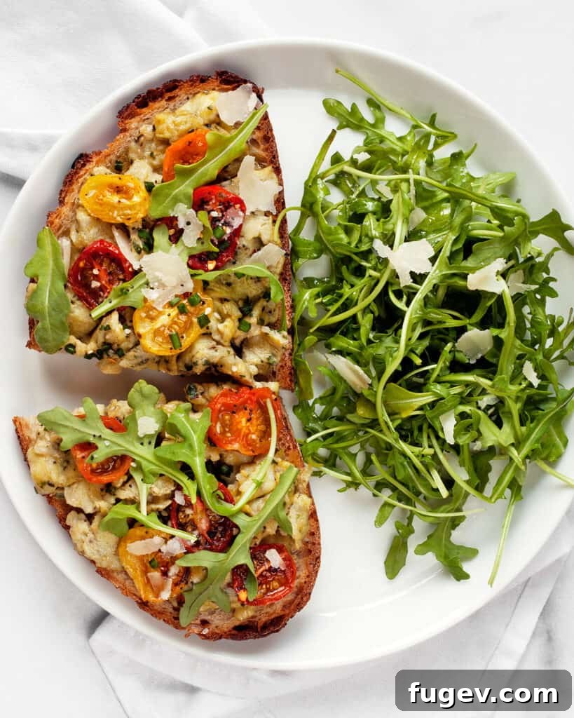 Golden Pesto Eggs with Blistered Tomatoes 2 Pesto Eggs with Roasted Tomatoes on Toast