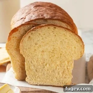 Soft potato bread with a delicate, airy crumb, perfect for sandwiches