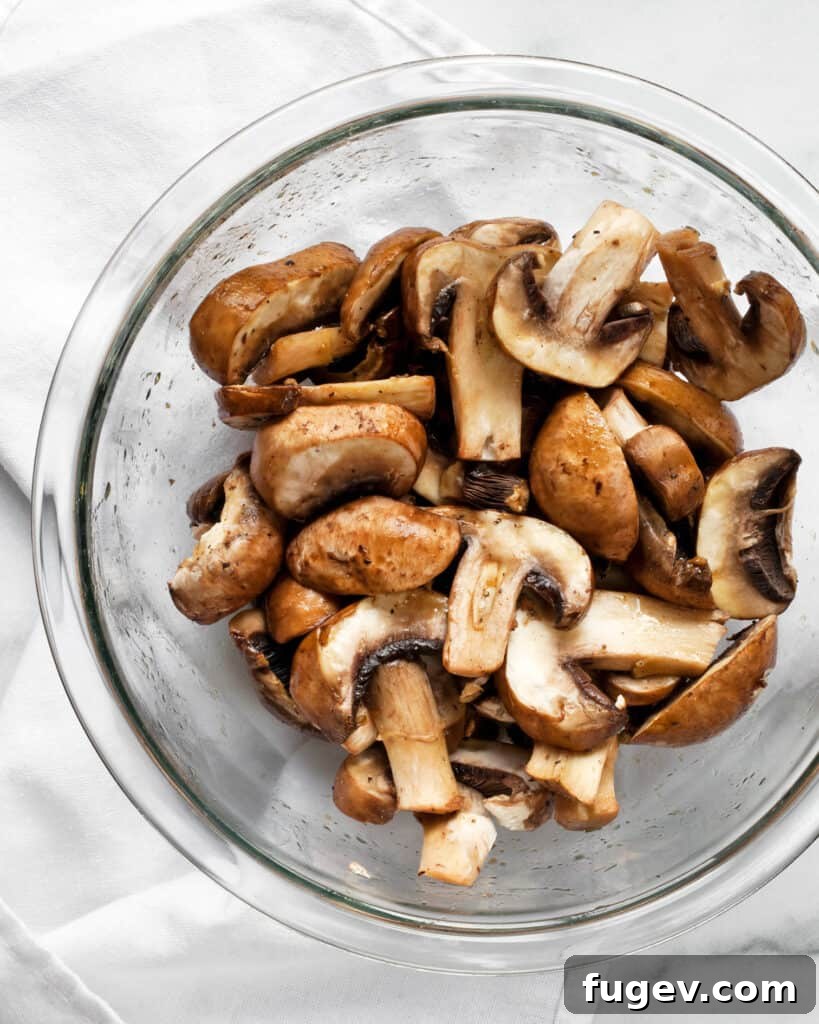 Smoky Mushroom and Sweet Corn Pizza 4 Marinating balsamic mushrooms