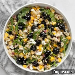Blueberry corn salad in a bowl.