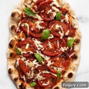 Grilled Pizza with Classic Tomato Sauce and Cheese