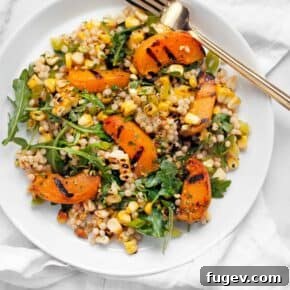 Grilled Apricot and Corn Harissa Couscous