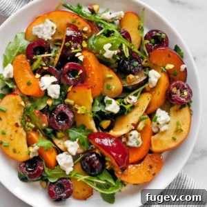 Stone Fruit Salad with Gorgonzola and Pesto Vinaigrette