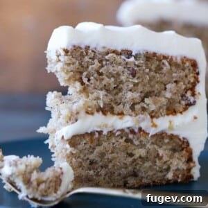2 layer slice of hummingbird cake.