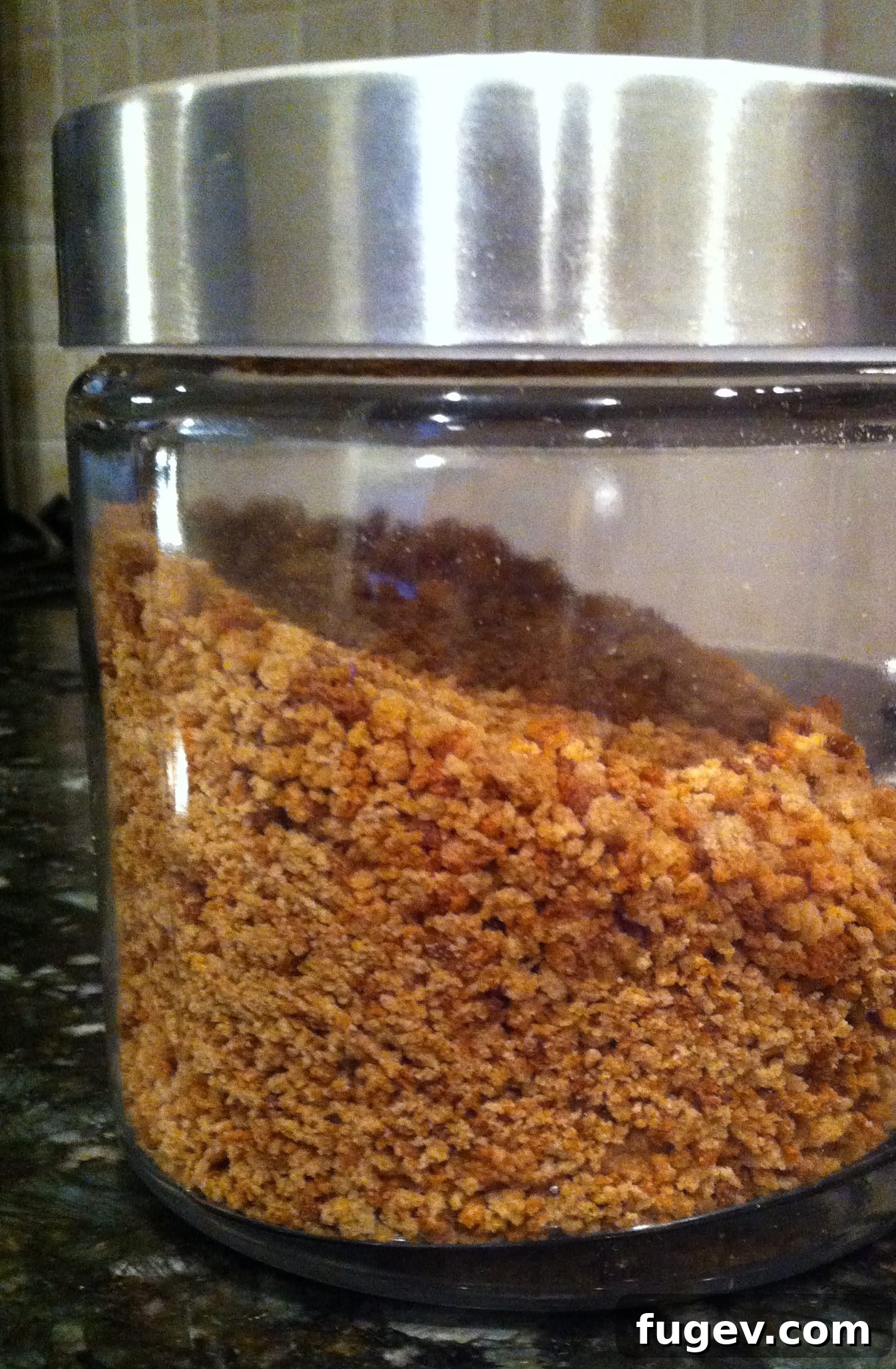 Crafting Your Own Breadcrumbs 3 Crispy whole wheat bread crumbs in a jar