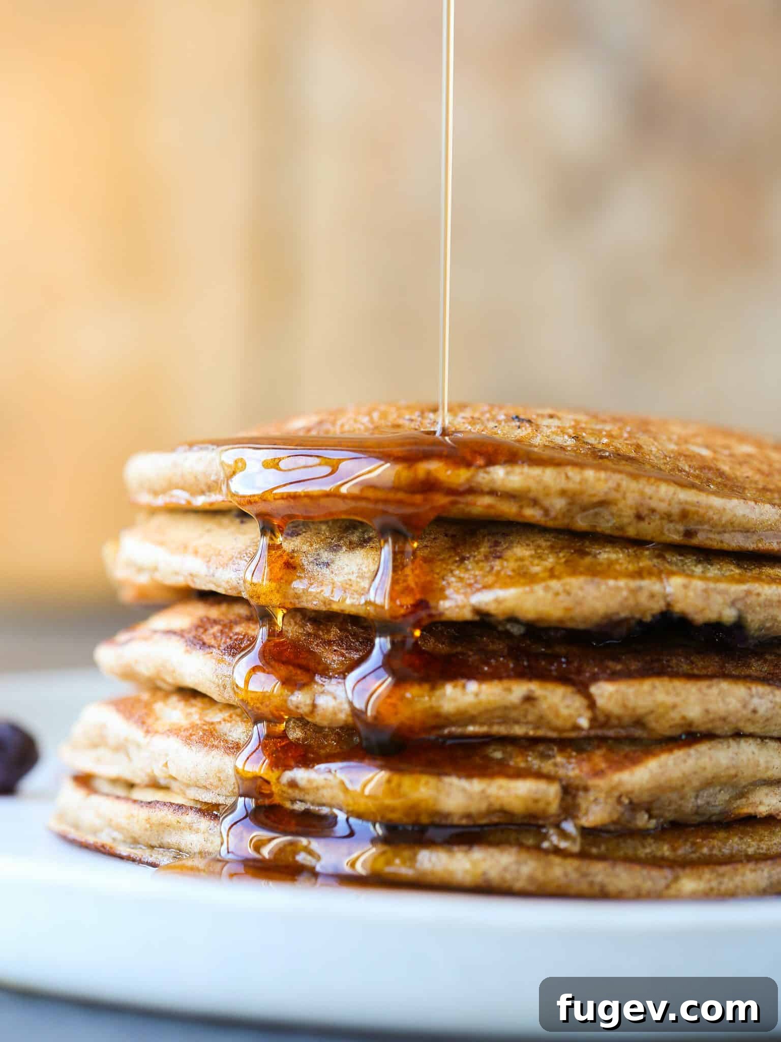 Delicious Dairy-Free Whole Wheat Pancakes 3 Close-up of fluffy Whole Wheat Pancakes with blueberries
