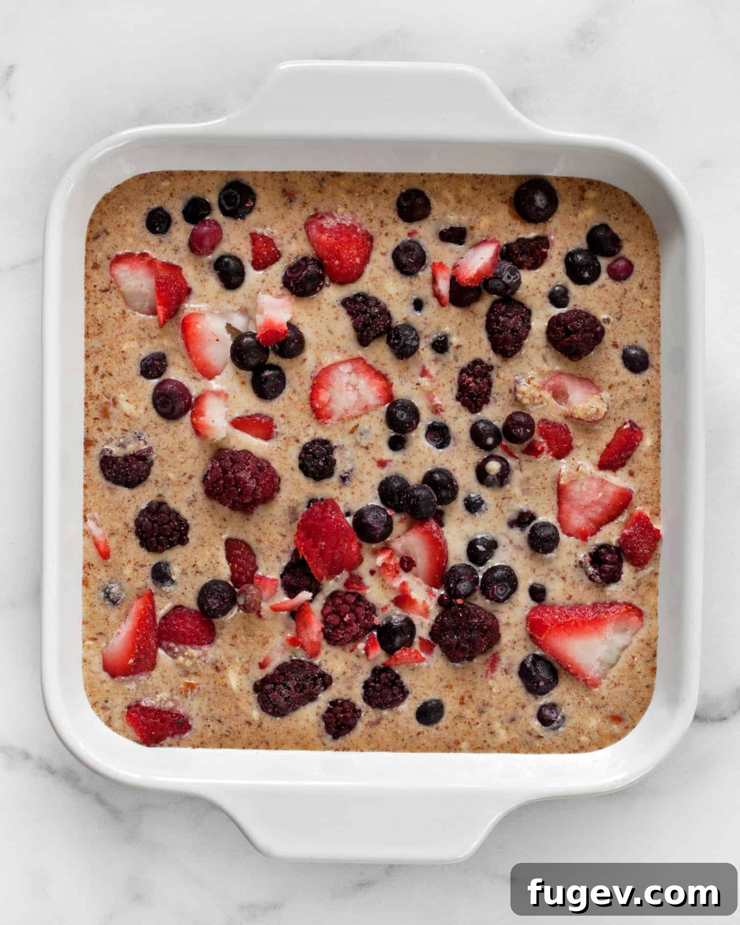 Baked Berry Steel-Cut Oats 9 Top the oatmeal with berries before baking