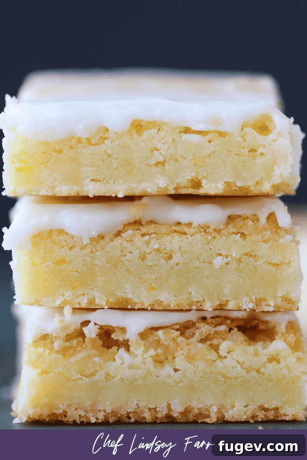 Golden Lemon Squares 8 Lemon Blondies with a subtle purple border, adding a touch of elegance.