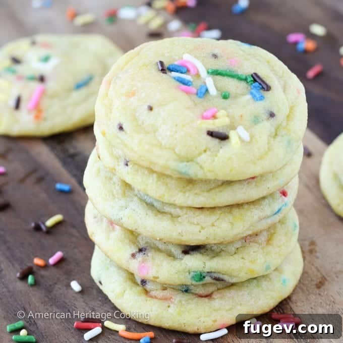 Creamy Lemon Dream Cookies 4 A stack of Lemon Pudding Cookies on a rustic wooden surface
