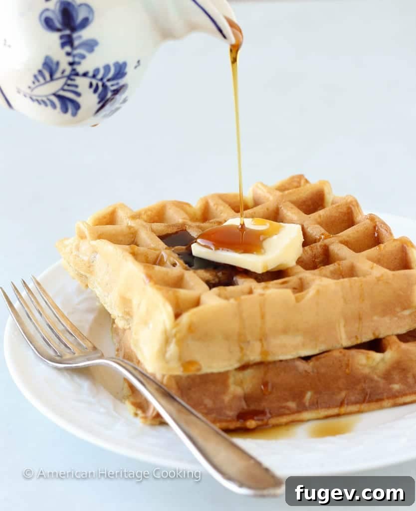 Fluffy Buttermilk Waffles for a Relaxed Sunday 5 Stack of Crispy Buttermilk Waffles