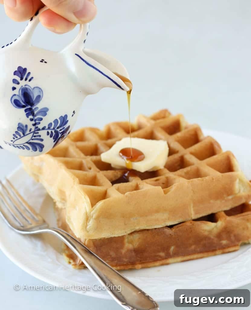 Fluffy Buttermilk Waffles for a Relaxed Sunday 7 Buttermilk Waffles with Syrup and Butter