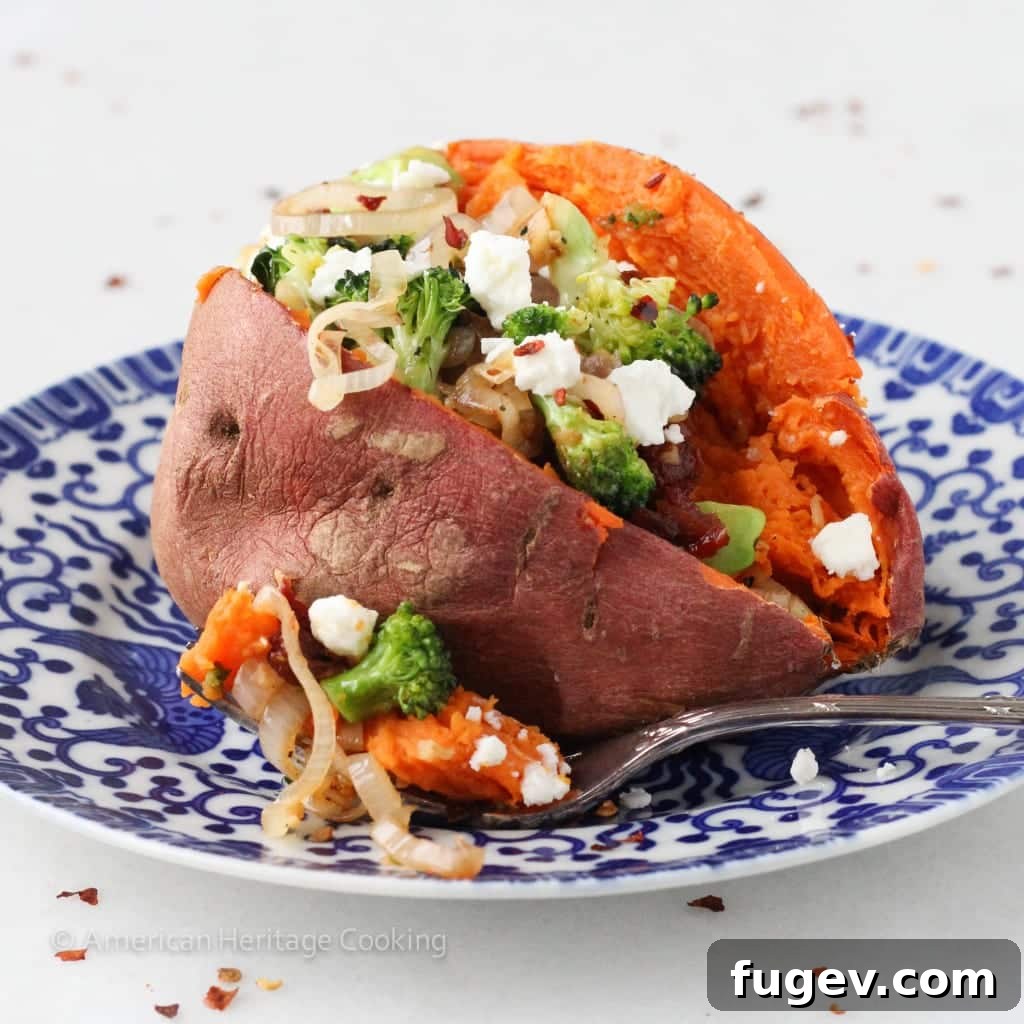 Plant Powered Stuffed Sweet Potatoes 2 Vegetarian Stuffed Sweet Potatoes with creamy filling