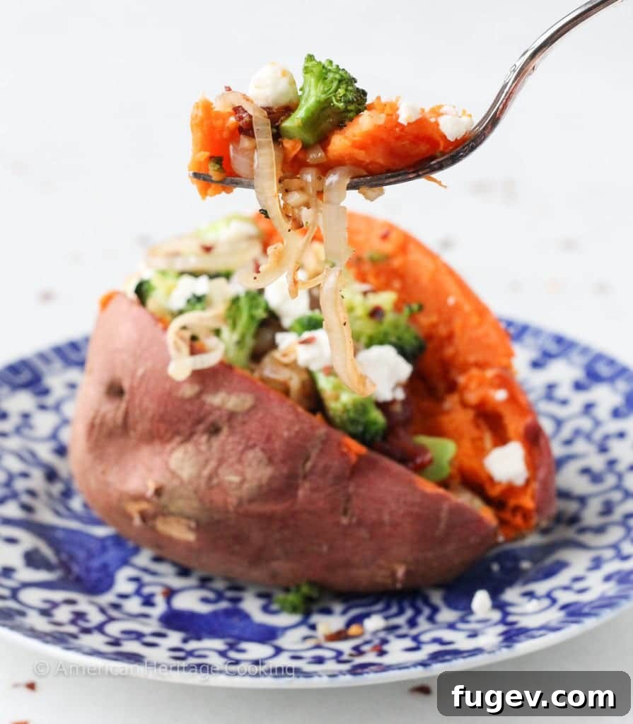 Plant Powered Stuffed Sweet Potatoes 7 Ingredients on a cutting board, ready for cooking