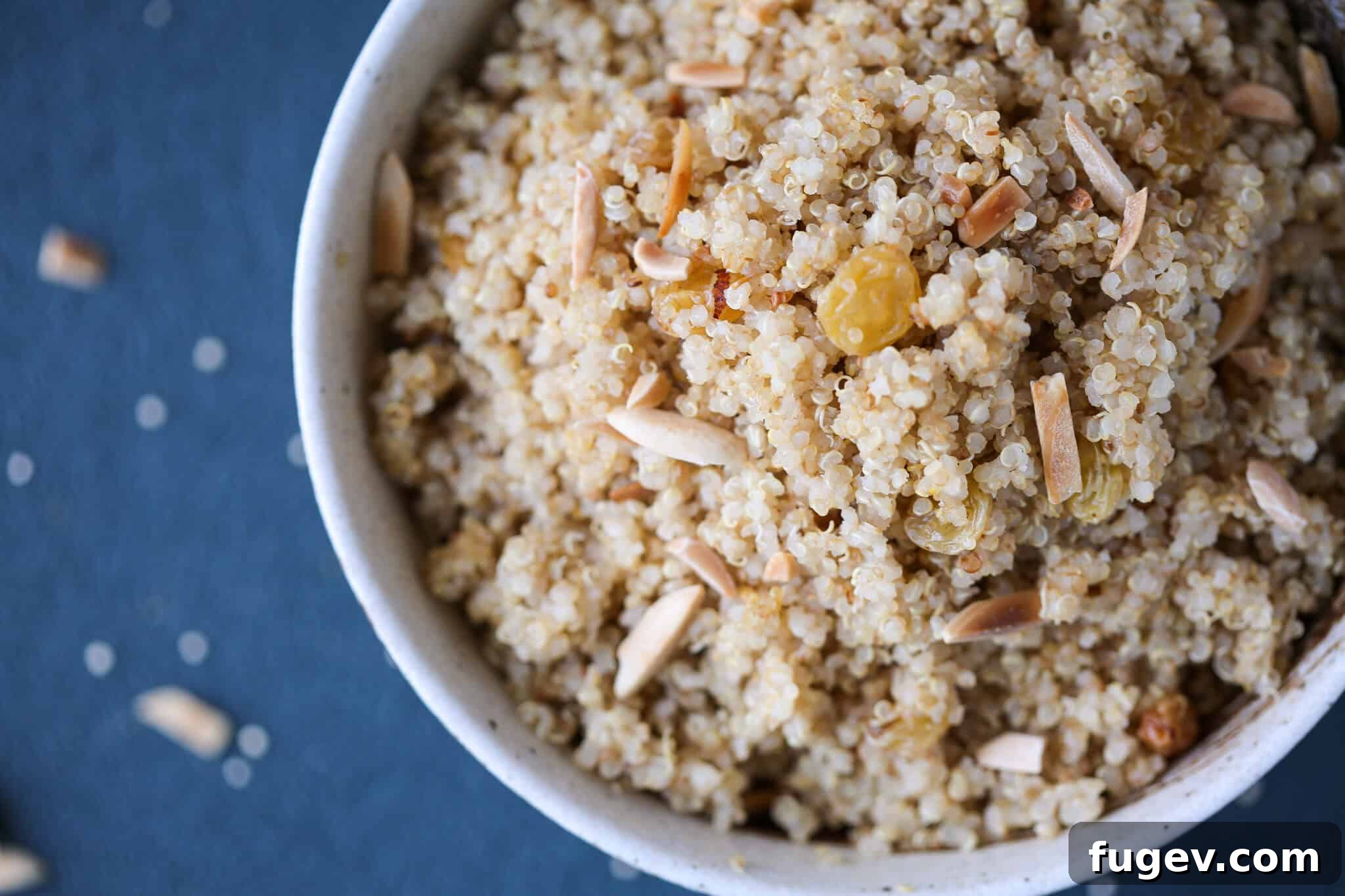 Quinoa Pilaf Top View Grain Side Dish Top View, Quinoa Pilaf