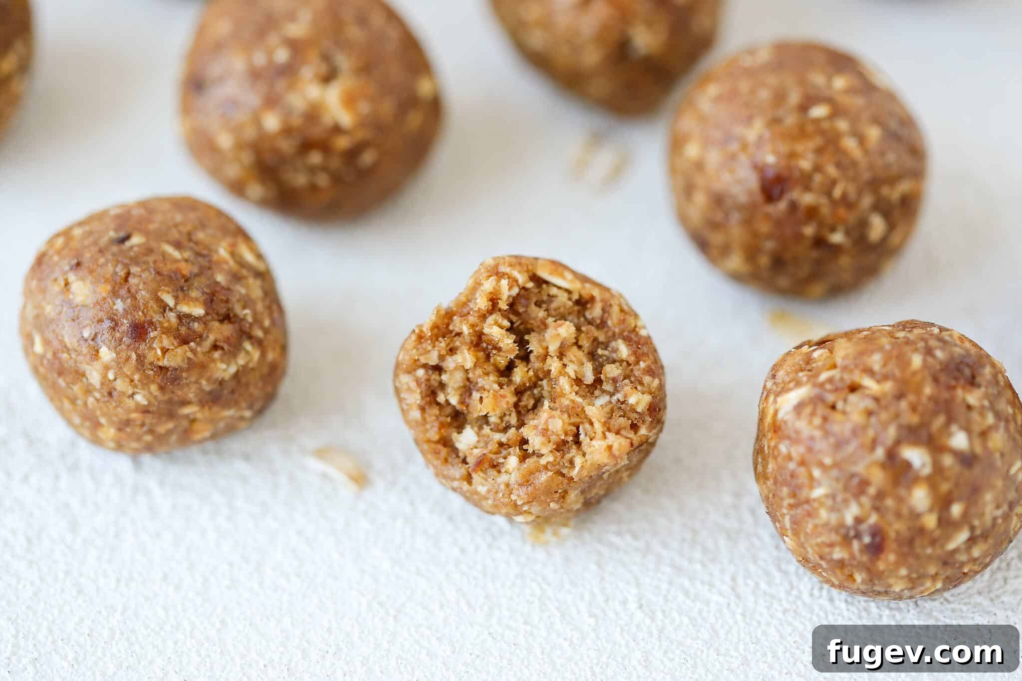 Peanut Butter Banana Fuel Poppers 4 Peanut Butter Banana Energy Bites Interior - Close up of the healthy and delicious filling.