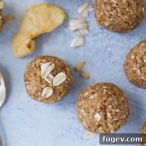 Apple Crisp Energy Bites Delicious Diagonal View