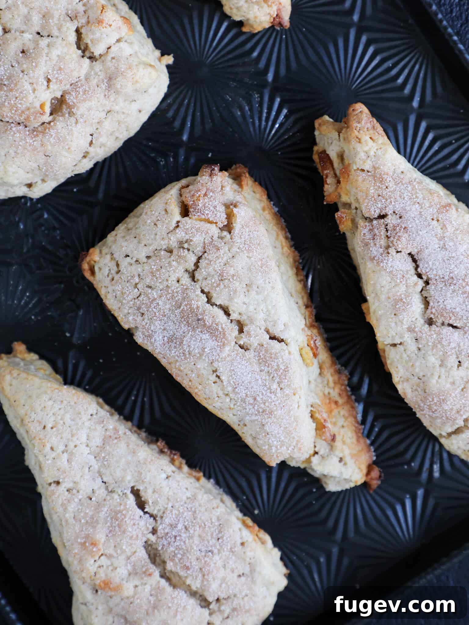 Harvest Apple Spice Scones 2 Delicious Spiced Apple Scones in a baking dish, ready to be served for breakfast or brunch