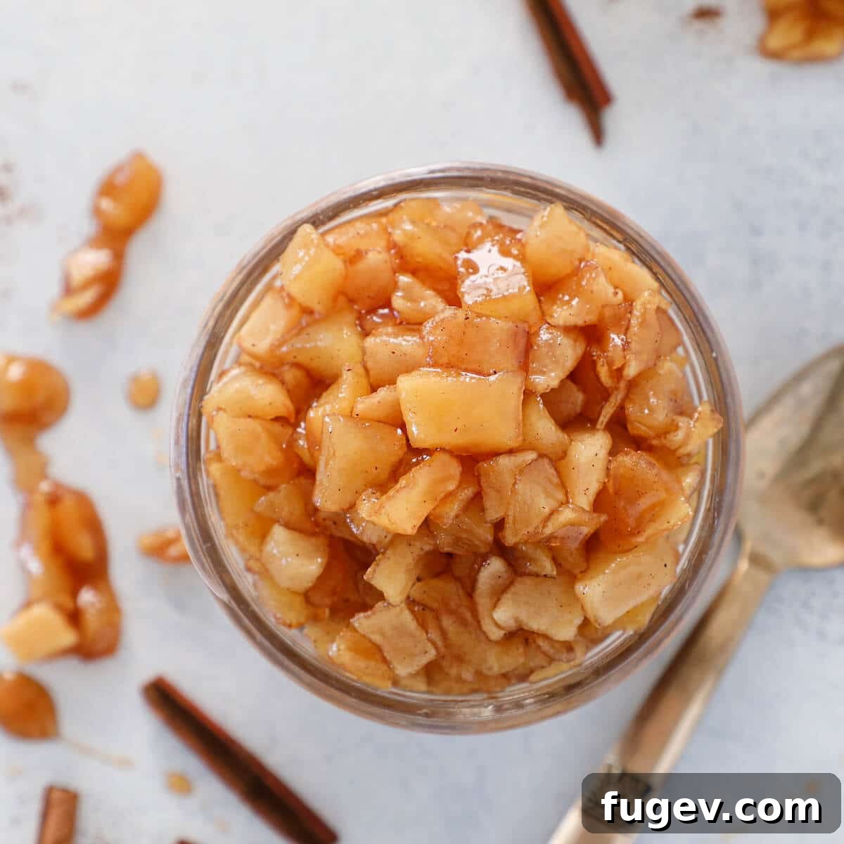 Effortless Apple Compote 4 Easy Apple Compote from an overhead perspective