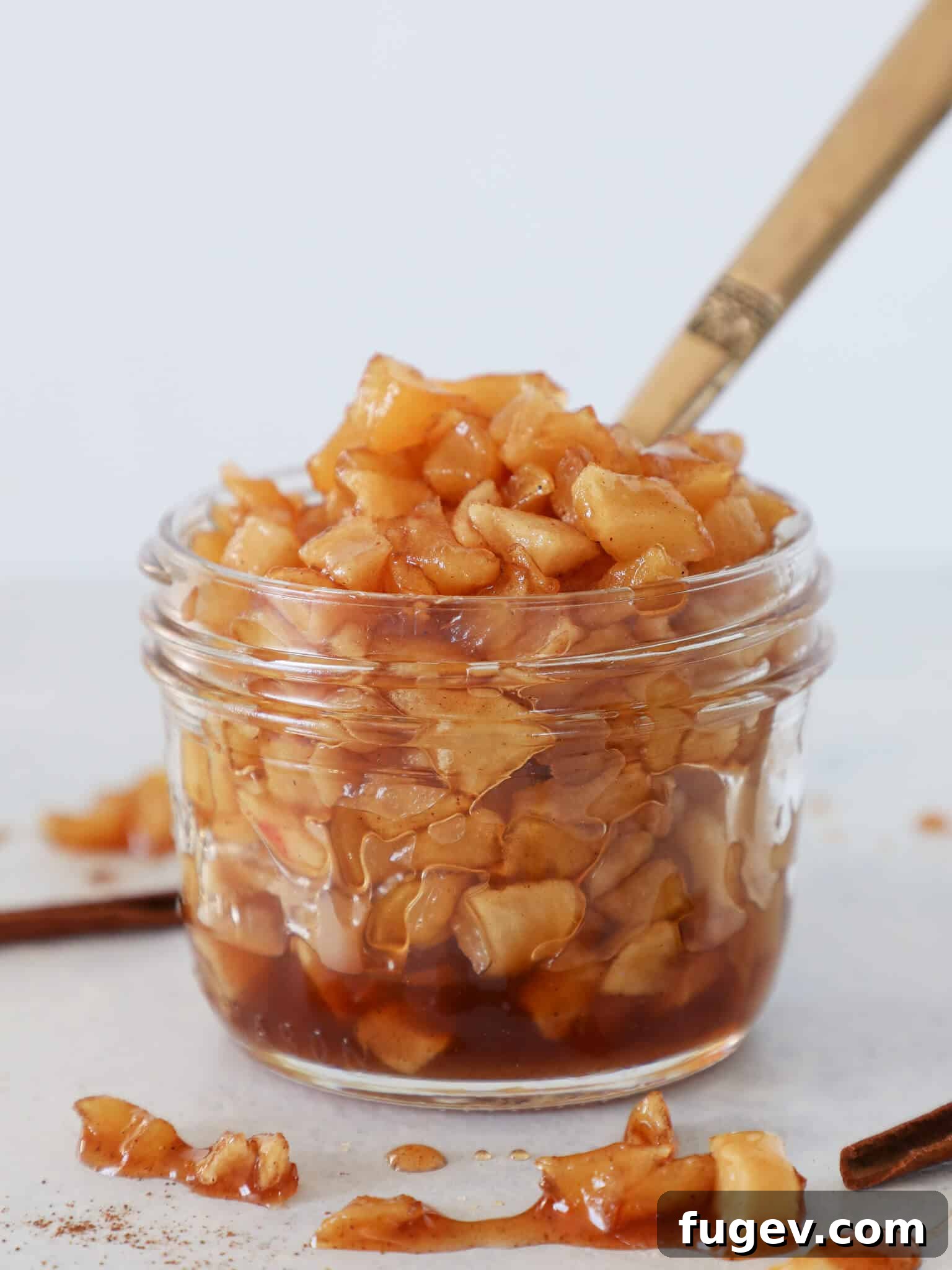 Effortless Apple Compote 5 Autumn Jam with a side view