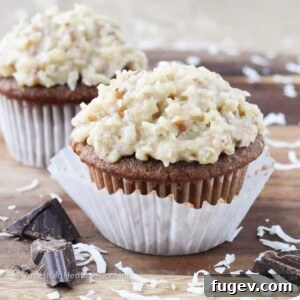 Decadent German Chocolate Cupcakes 8 German Chocolate Cupcakes with German Chocolate Ganache Filling