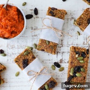 Pumpkin Spice Energy Bars beautifully arranged on a tablescape