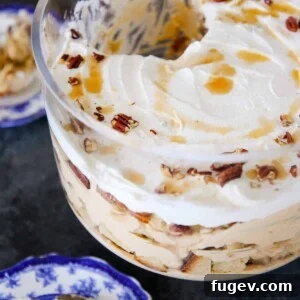 Maple Pumpkin Trifle side layers with maple syrup, looking rich and inviting