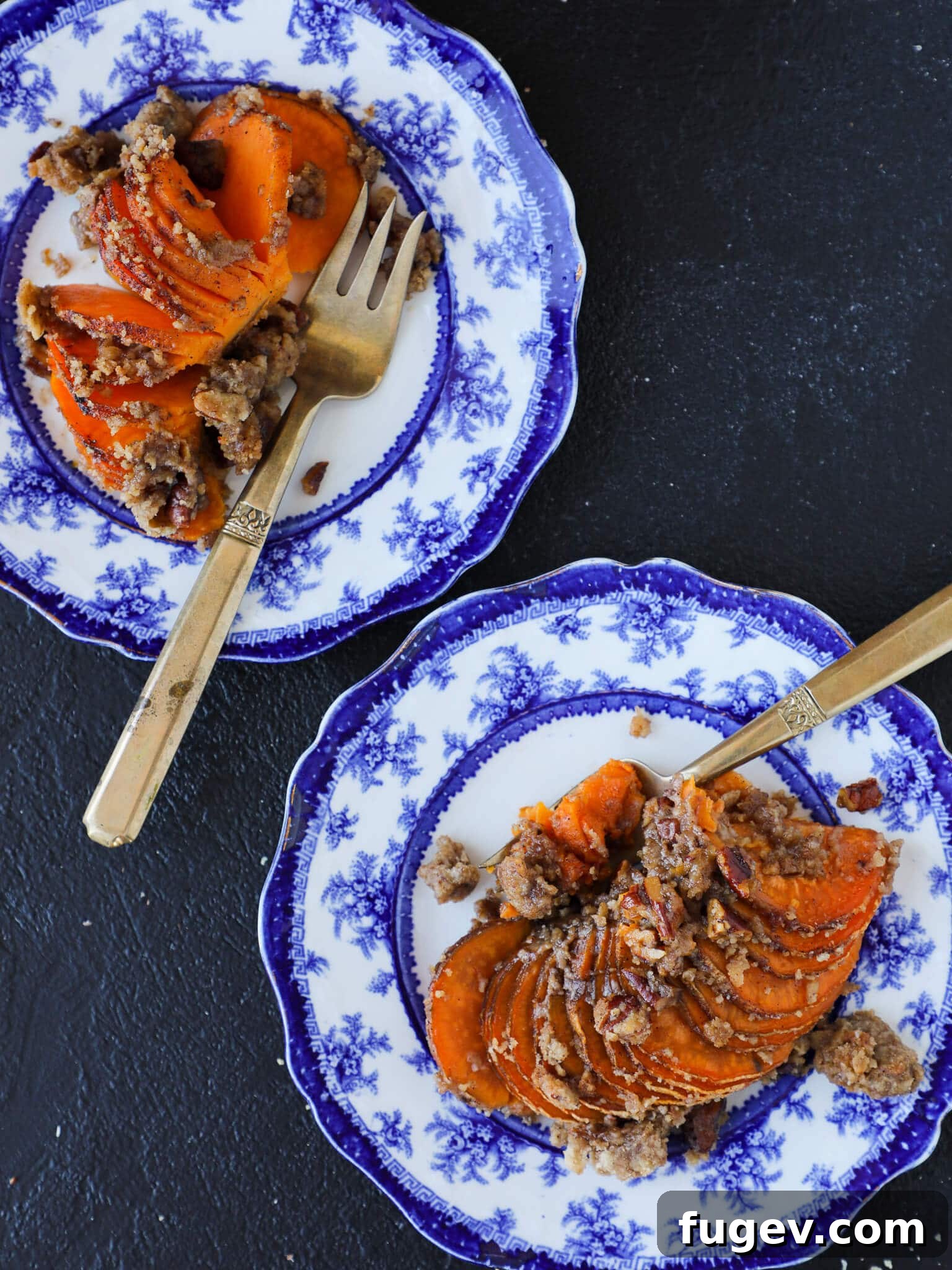 Golden Accordion Sweet Potato Bake 4 Two Servings of Hasselback Sweet Potatoes with Perfect Texture
