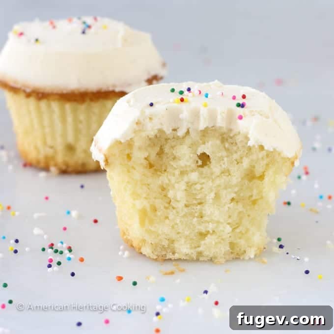 Sprinkles-Inspired Vanilla Cupcakes 3 Sprinkles Copycat Vanilla Cupcakes eaten