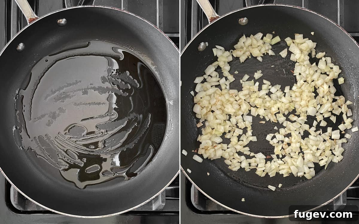 Garden-Fresh Roma Tomato Sauce 5 Heat the olive oil in a skillet and then saute the onions until soft.