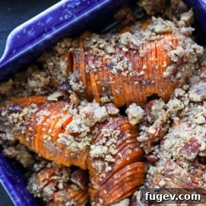 35 Essential Thanksgiving Sides 19 Hasselback Sweet Potatoes with perfect texture and golden edges.