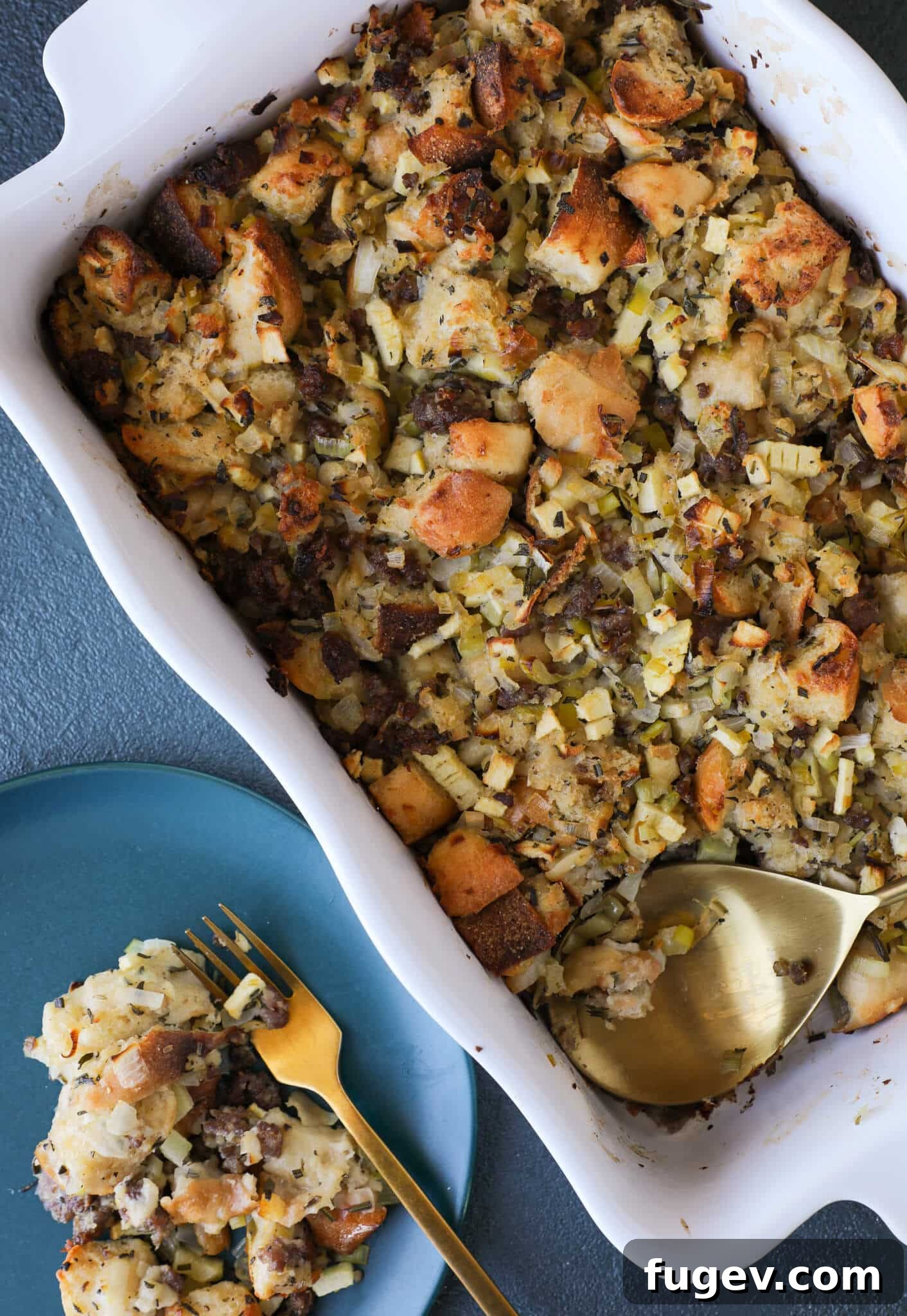 35 Essential Thanksgiving Sides 20 Apple Sage Sausage Stuffing, a delightful addition to the 30 best Thanksgiving side dishes.