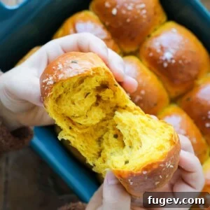 35 Essential Thanksgiving Sides 4 Pumpkin Herb Dinner Rolls with perfect texture, a beautiful golden brown color and a sprinkle of herbs.