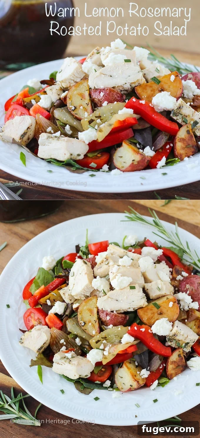 Lemon-Kissed Rosemary Roasted Vegetable Medley 8 Large serving of warm lemon rosemary roasted vegetable salad with various toppings