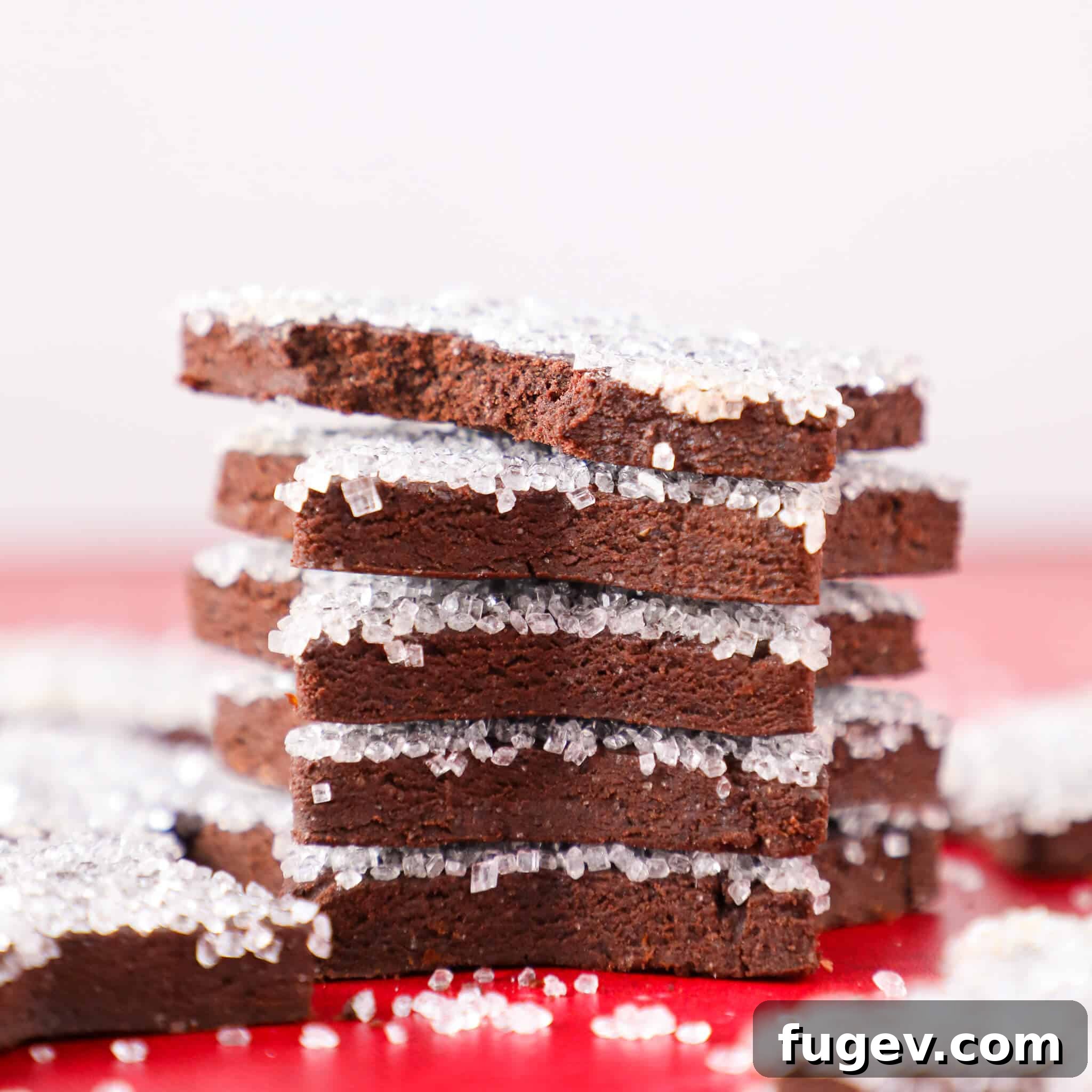 Zesty Chocolate Orange Shortbread 5 Stacked Sparkling Christmas Cookies