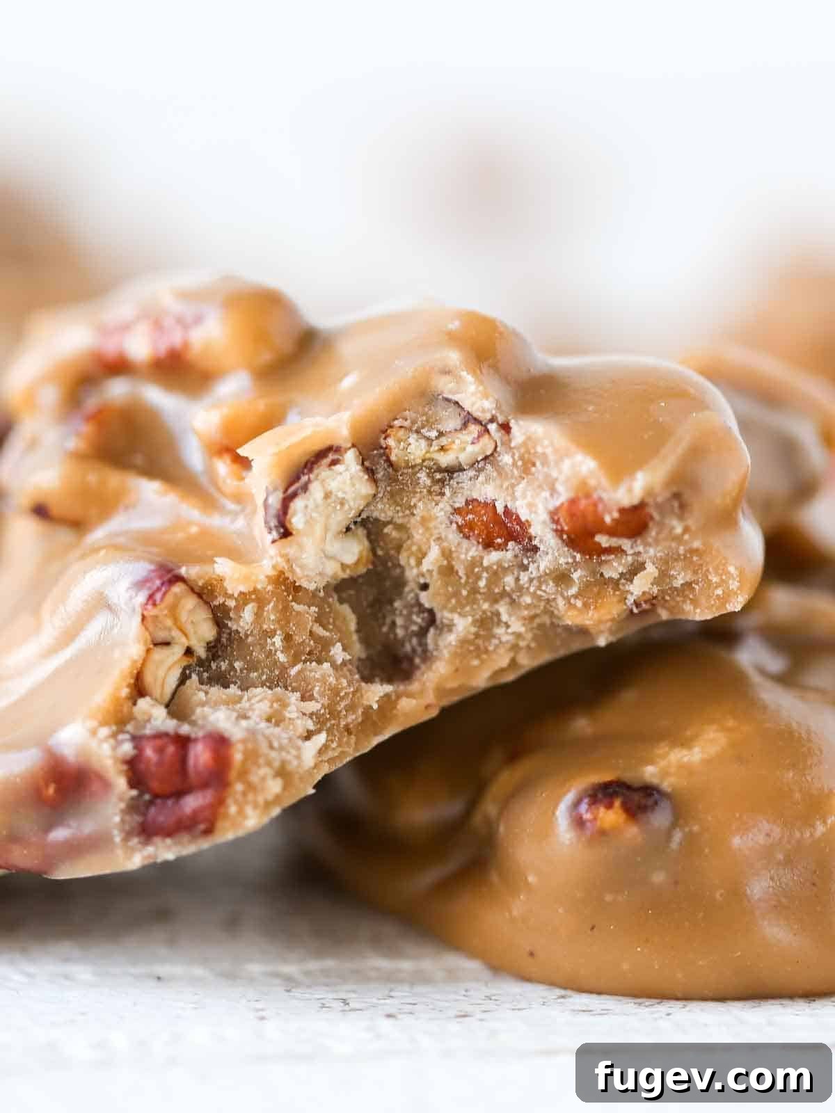 Caramel Pecan Bliss 3 perfect praline interior.