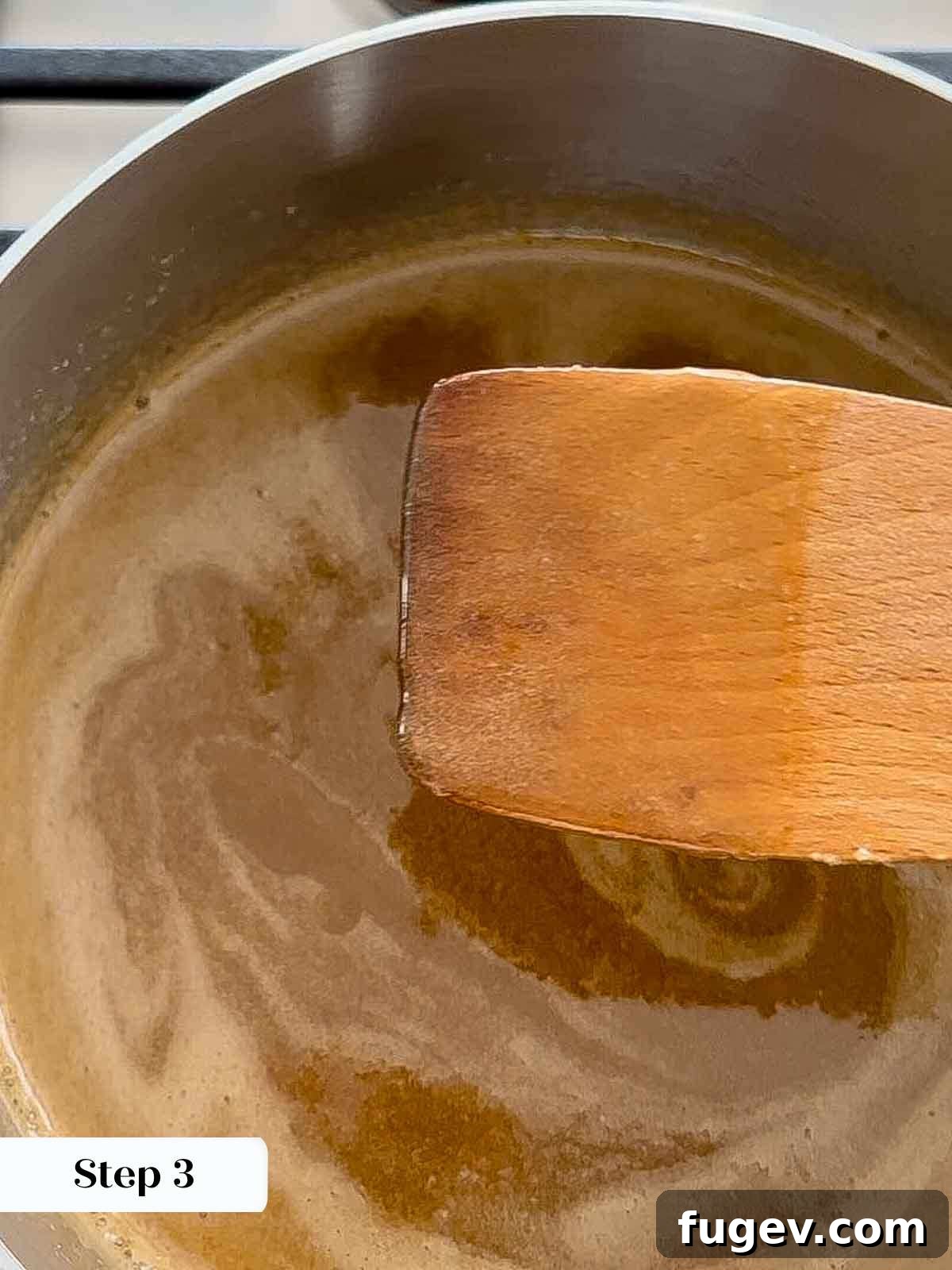 Caramel Pecan Bliss 5 dissolving sugar.