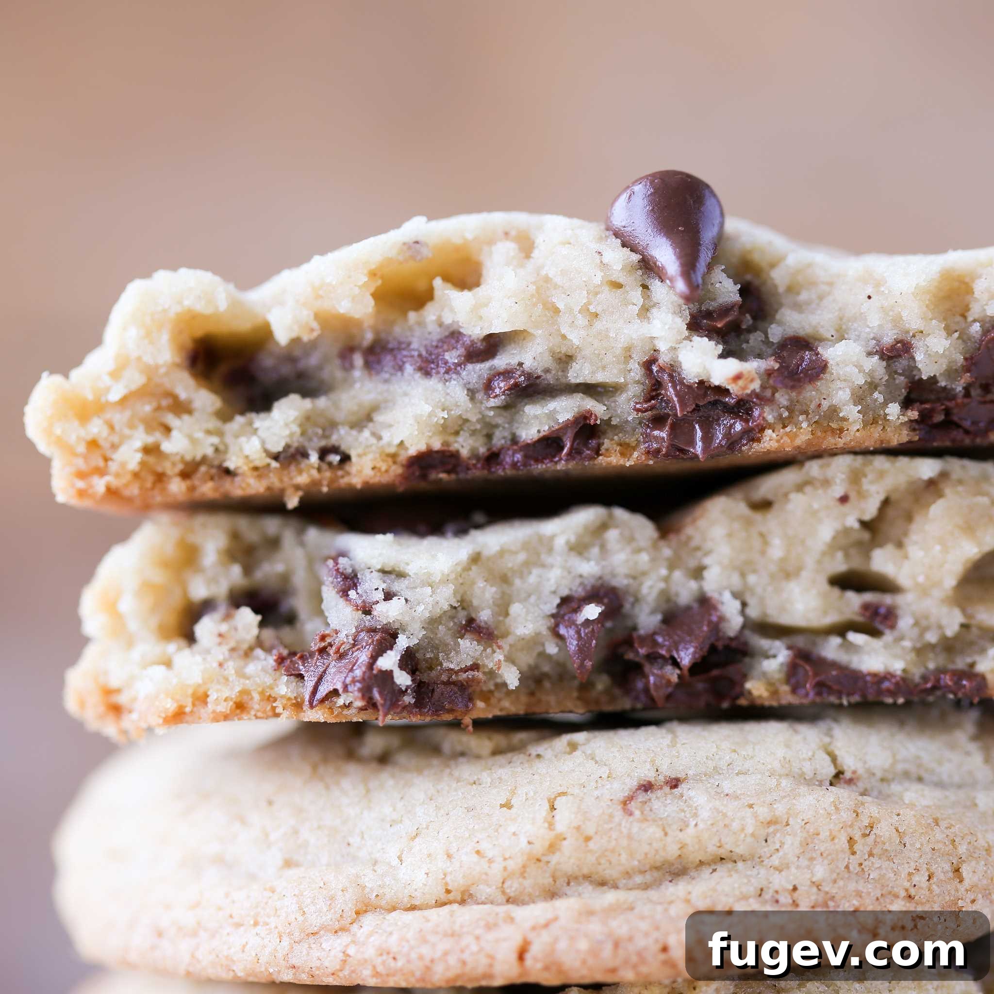 My Signature Chewy Chocolate Chip Cookies 4 Thick chocolate chip cookie dough in a mixing bowl