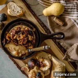 Stress-Free Thanksgiving Recipes 14 A warm, gooey baked brie, topped with figs and pears, promising comforting flavors.