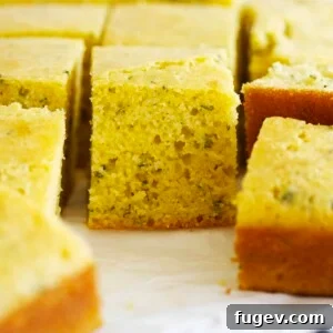 Stress-Free Thanksgiving Recipes 28 Tender squares of herb cornbread, ready to be served and enjoyed.
