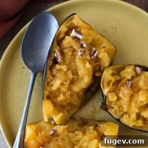 Stress-Free Thanksgiving Recipes 35 Delicious Brown Sugar Baked Acorn Squash, beautifully served and ready to be savored.