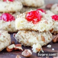 Stack of cherry cookies, freshly baked and ready for Christmas.