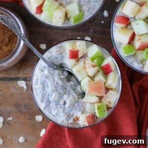 Apple Pie Overnight Oats Delicious Overhead