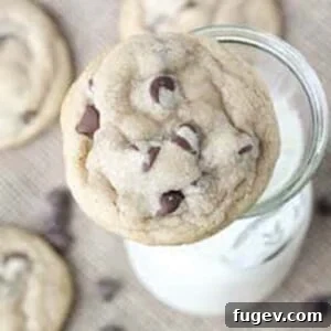 My favorite chocolate chip cookies on a milk jug, perfect for an easy Valentine's Day treat.