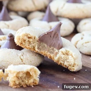 Peanut Butter Blossoms interior detail, showing a soft, chewy texture.