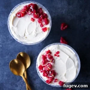 White Chocolate Raspberry Mousse, a light and airy option for Valentine's Day.