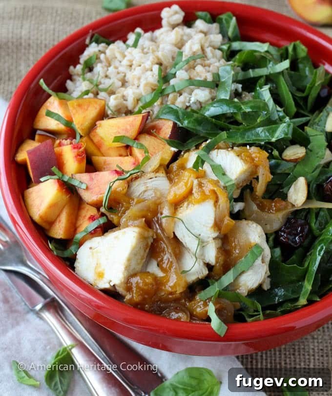 Sweet Peach Vidalia Glazed Chicken with Collard Green Salad 3 Collard Green Salad with Vidalia Onion Peach Glazed Chicken