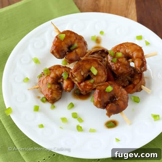 Smoky Ale Shrimp Sizzle 4 Spicy Barbecue Beer Shrimp on skewers