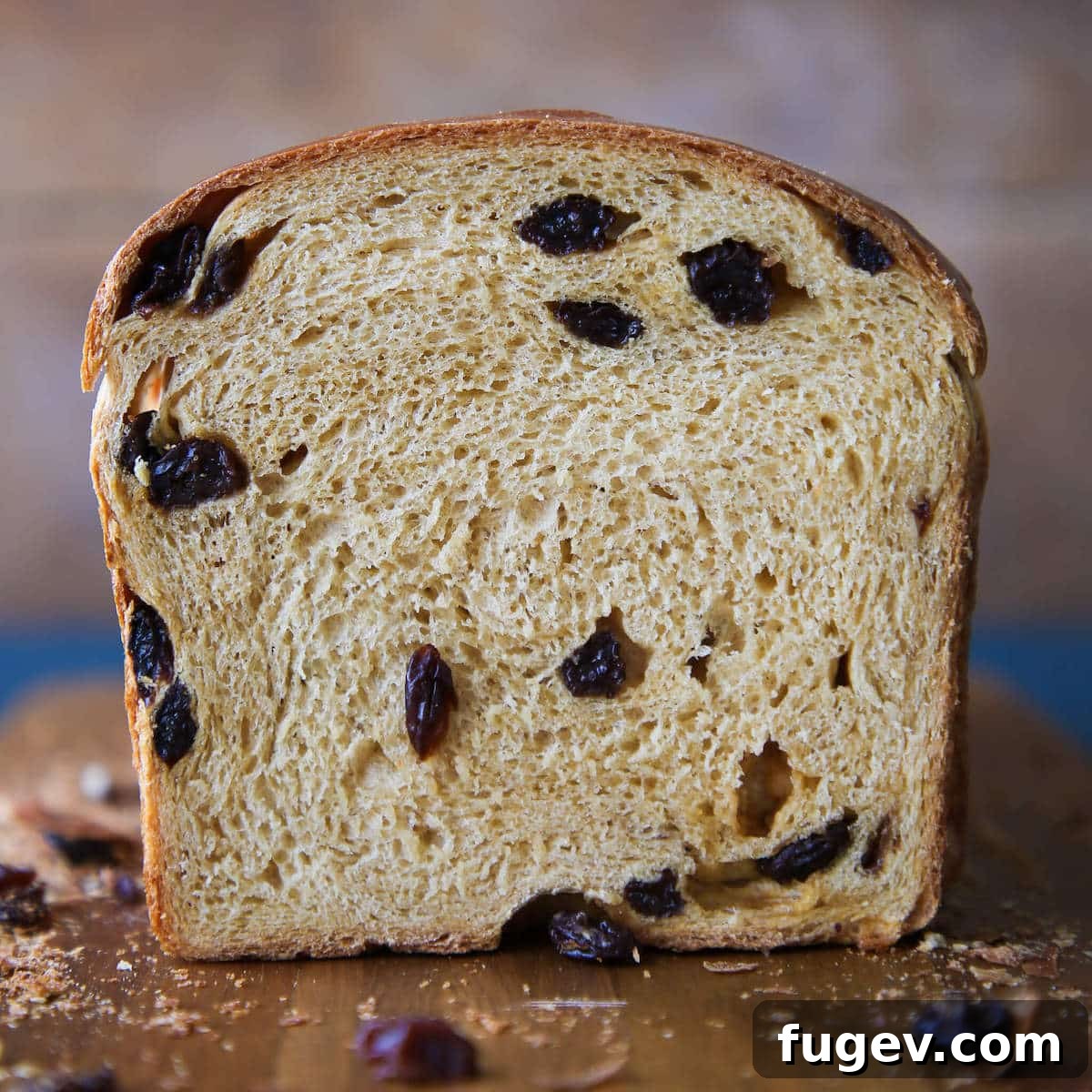 Warm Homemade Raisin Bread 4 Old Fashioned Raisin Bread sliced tender inside.